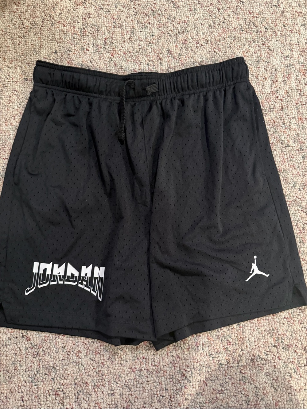 Jordan Black Mesh Athletic Shorts with White Jumpman